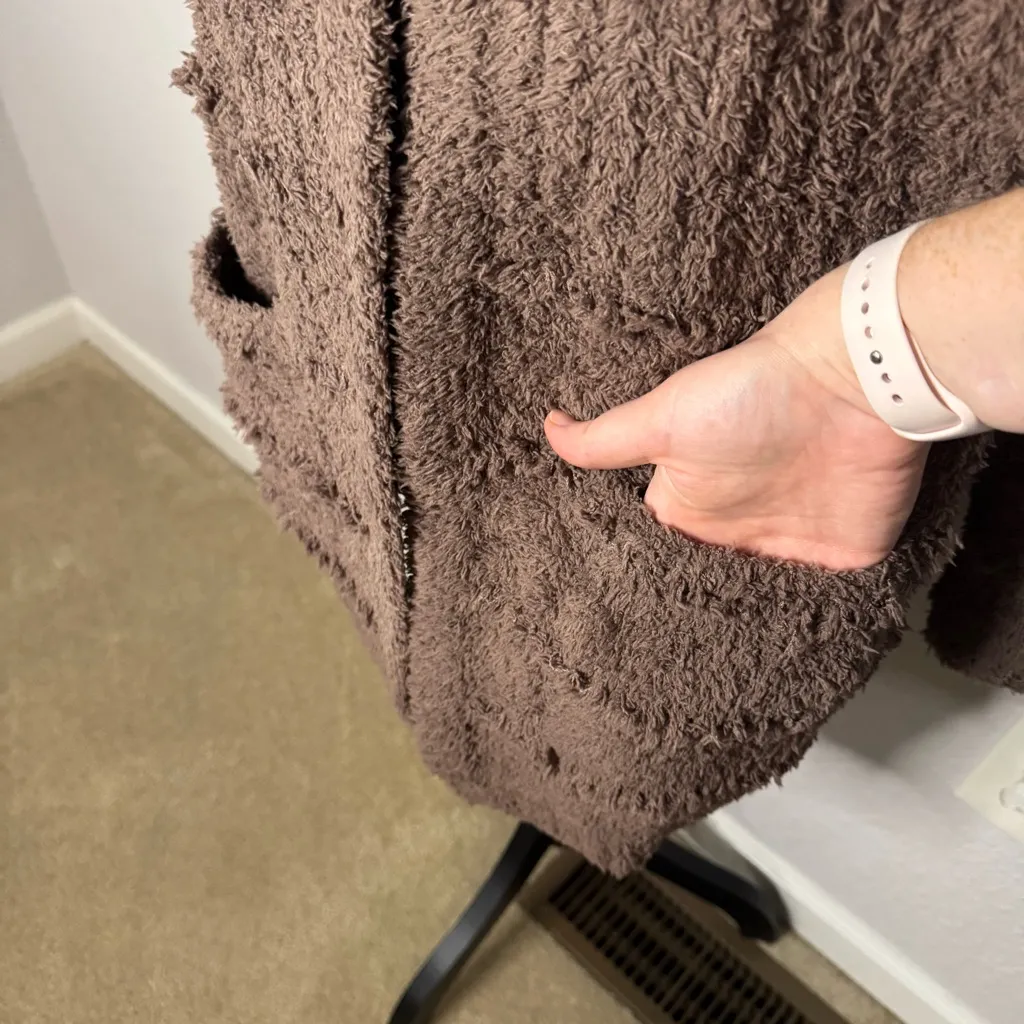 NWT Barefoot Dreams CozyChic Boardwalk Cardigan Sable Brown Women Size XS Lounge - Image 3