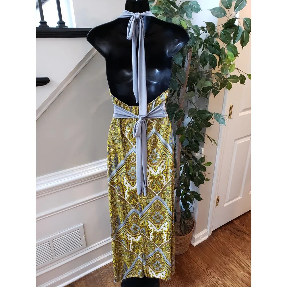 Wet Seal Long Maxi Dress Women's 8 Multi Adjustable Waist Halter Neck Sleeveless - Image 4