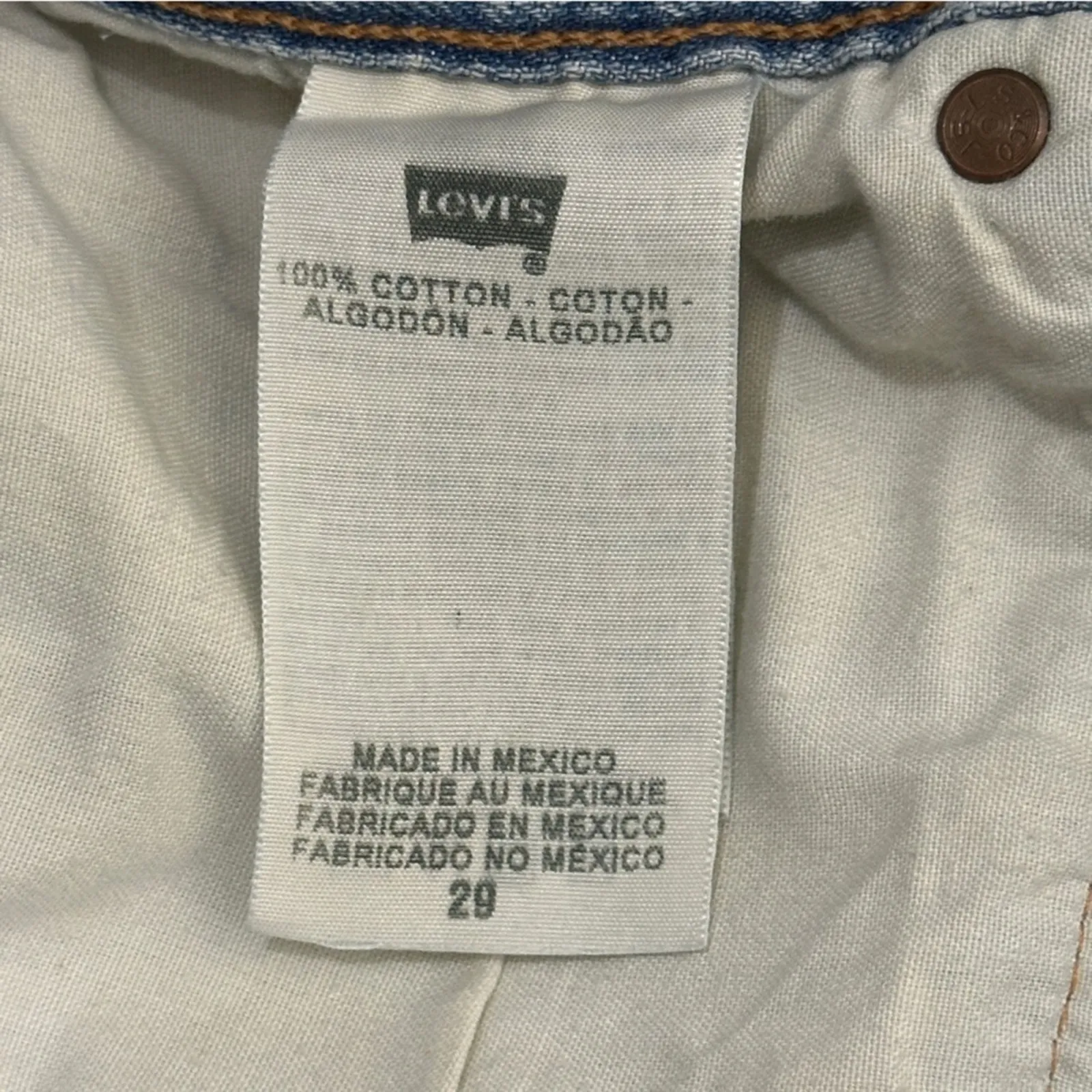 Levi’s 501 Denim Shorts Womens 29 Light Wash Raw Hem Cutoff Daisy Dukes Festival - Image 4