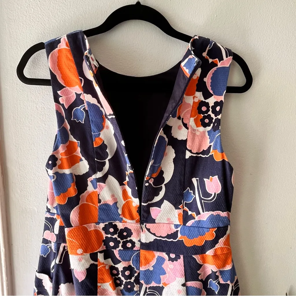 Boden•Flower Power Shift Dress 100% Cotton•sz 10 Blue - Image 6