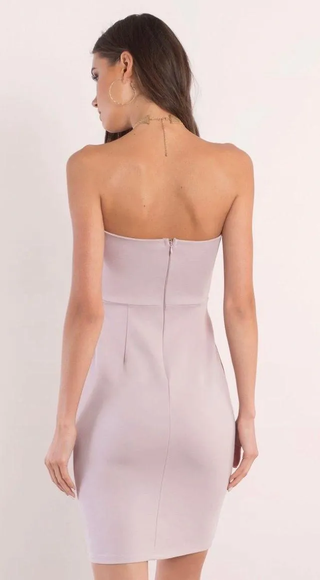On The Plunge Mauve Purple Bodycon Dress - Image 3