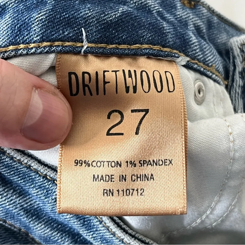 Driftwood Gizelle Jeans Womens 28 Blue Classic Fit Embroidered Side Boho Denim - Image 11