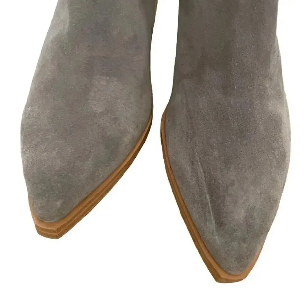 Marc Fisher Suede Leather Gadri Pointed Toe Bootie Gray SZ 6.5 - Image 4