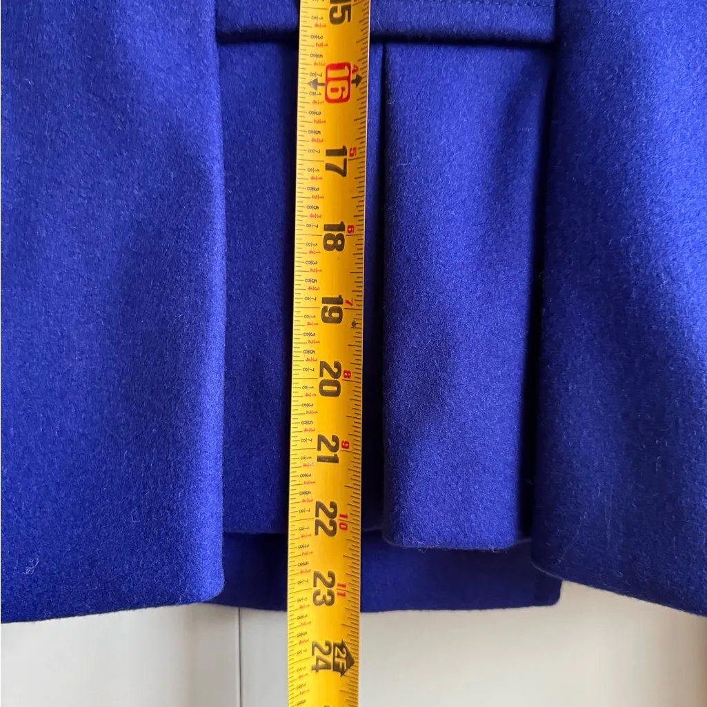 Alexander McQueen Cobalt Blue Wool/Cashmere Peacoat Sz IT 38 (US2) EUC - Image 9