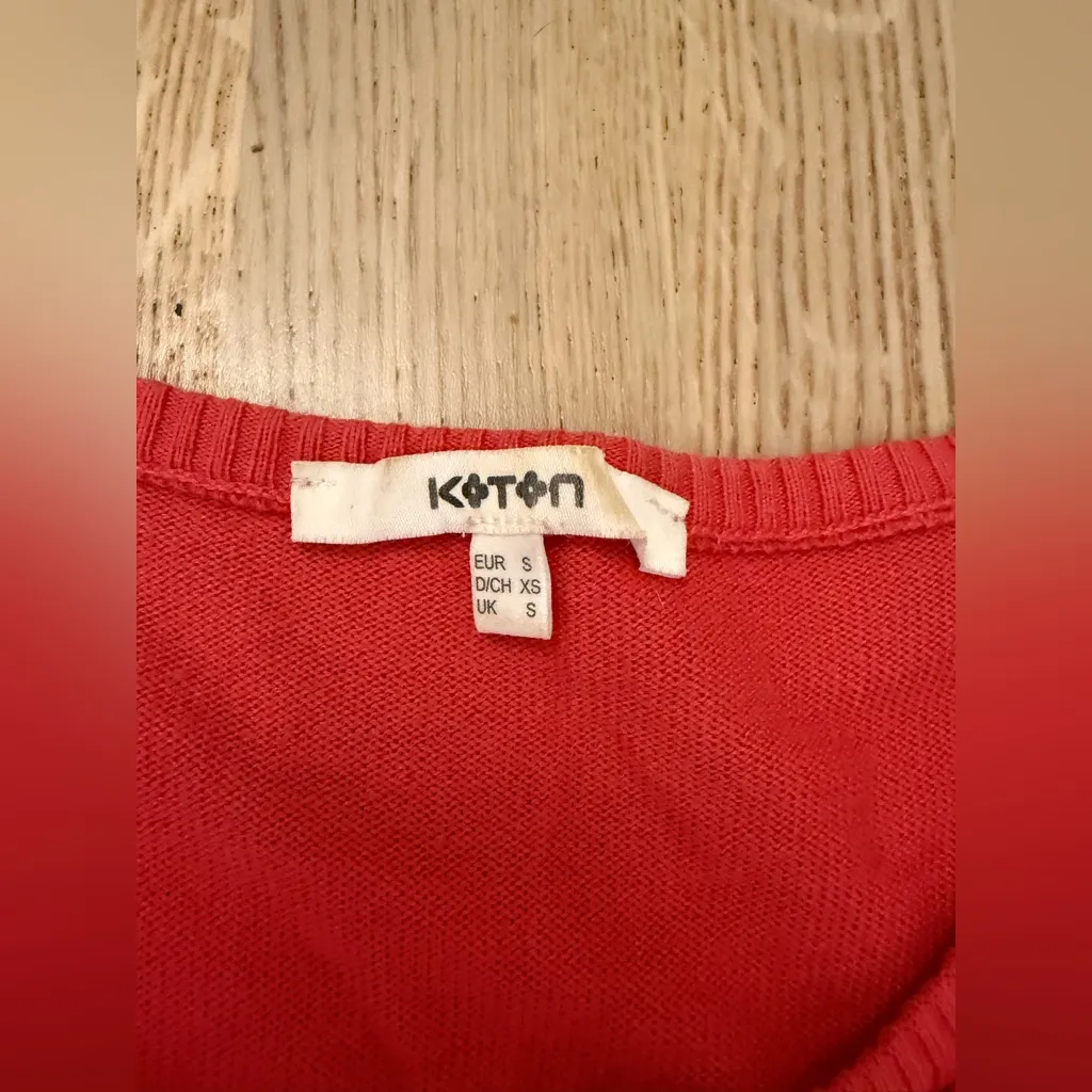 Bright orange cardigan with short sleeves size xs - Image 6