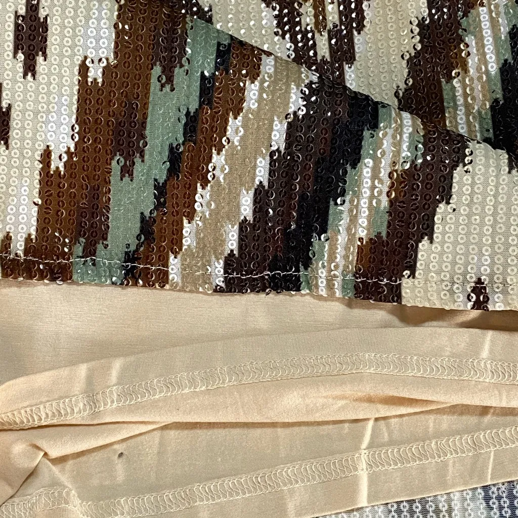 Double D Ranch Sequin Spaghetti Strap Aztec Dress Western Medium‎ w/pockets - Image 9