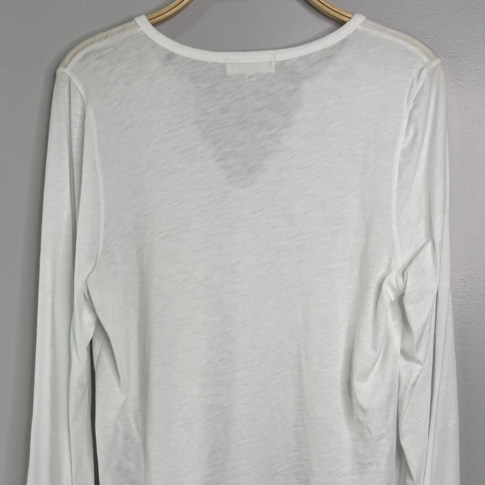 Nation LTD Lian Long Sleeve Top Size Large White Minimalist Casual Soft Basics - Image 8