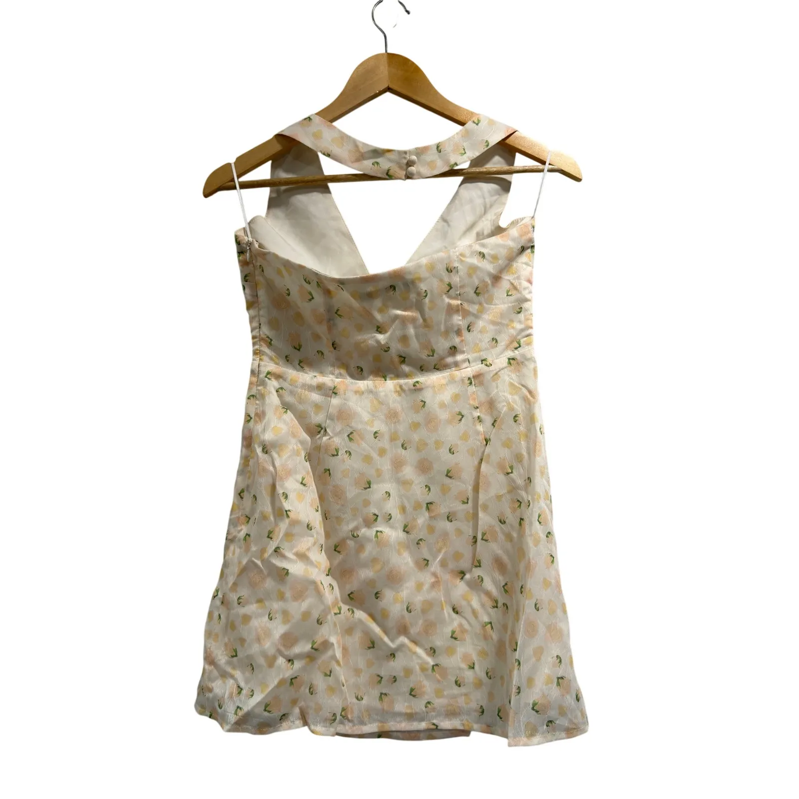 More to Come Alice Floral Cream Rose Flirty Boho Girly Mini Dress NWOT Small - Image 4