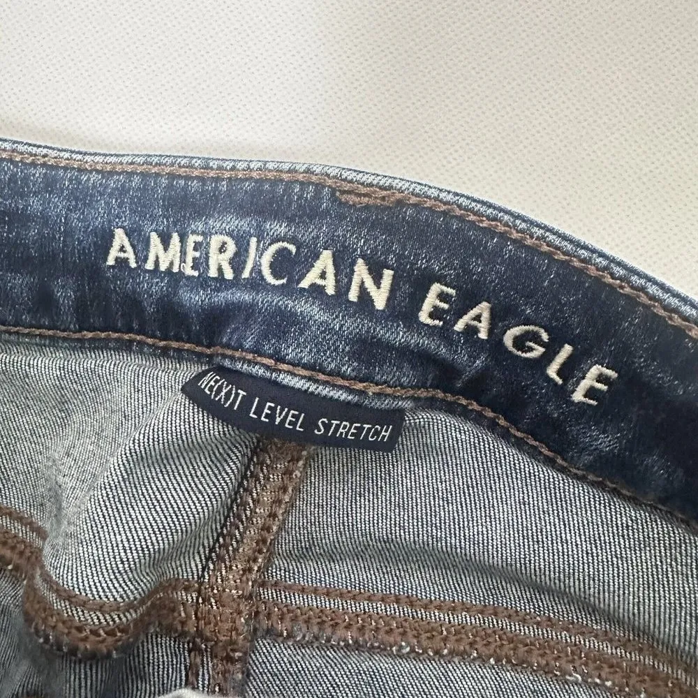 American Eagle Jeans Women 4 Blue Jegging Crop Next Level Stretch Denim - Image 3