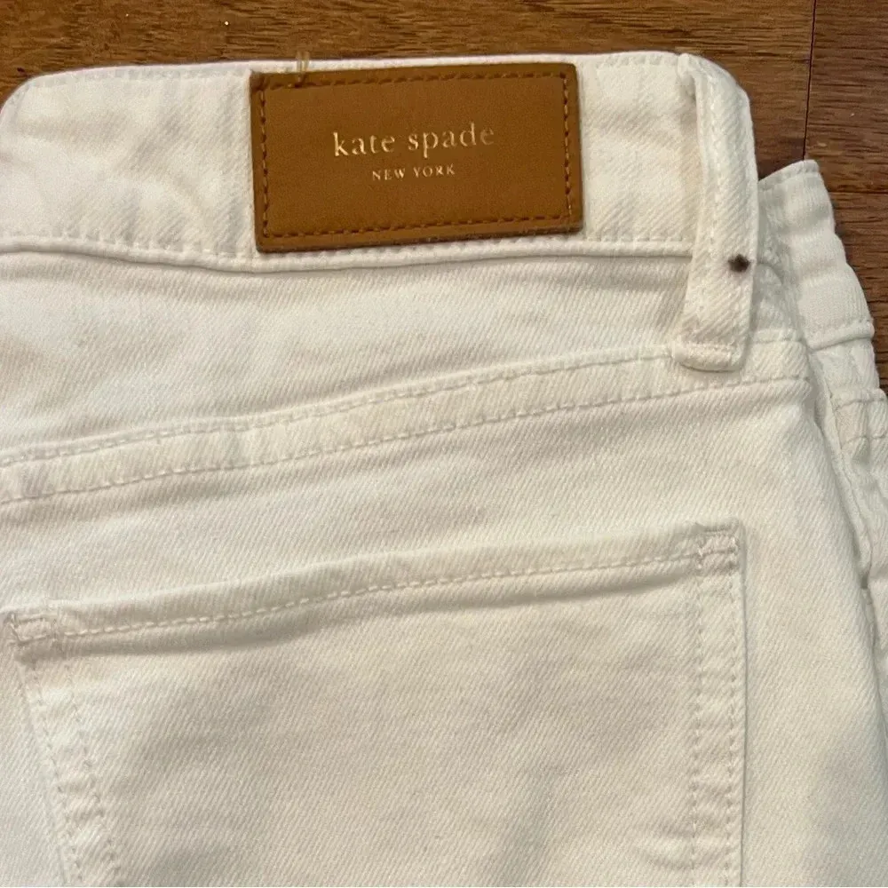 Kate Spade OH LA LA Broome Street Stretch White Jeans Capri Length - Image 3