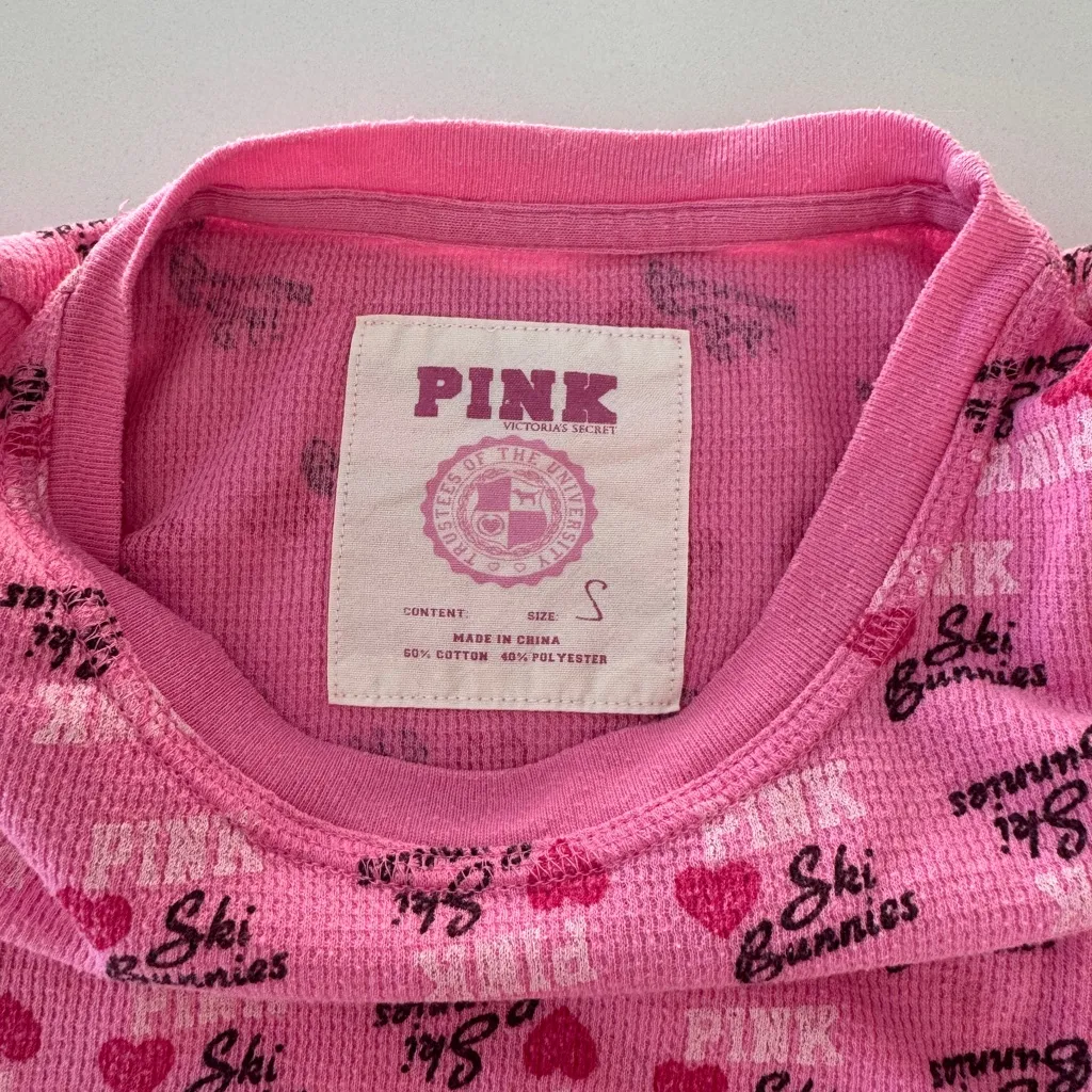 2007 RARE Victoria's Secret PINK ski bunny matching lounge/pajama set -size XS/S - Image 6