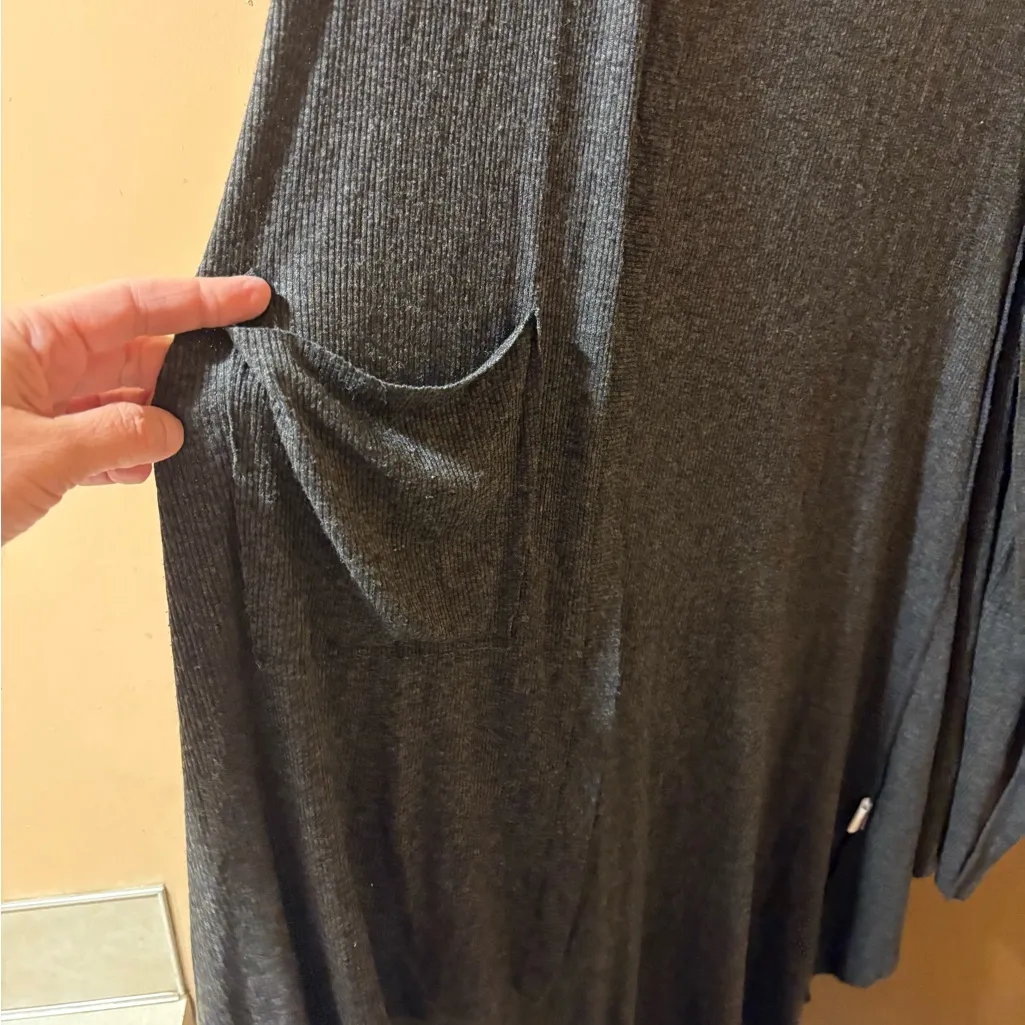 Joah Brown gray ribbed long cardigan - Image 4