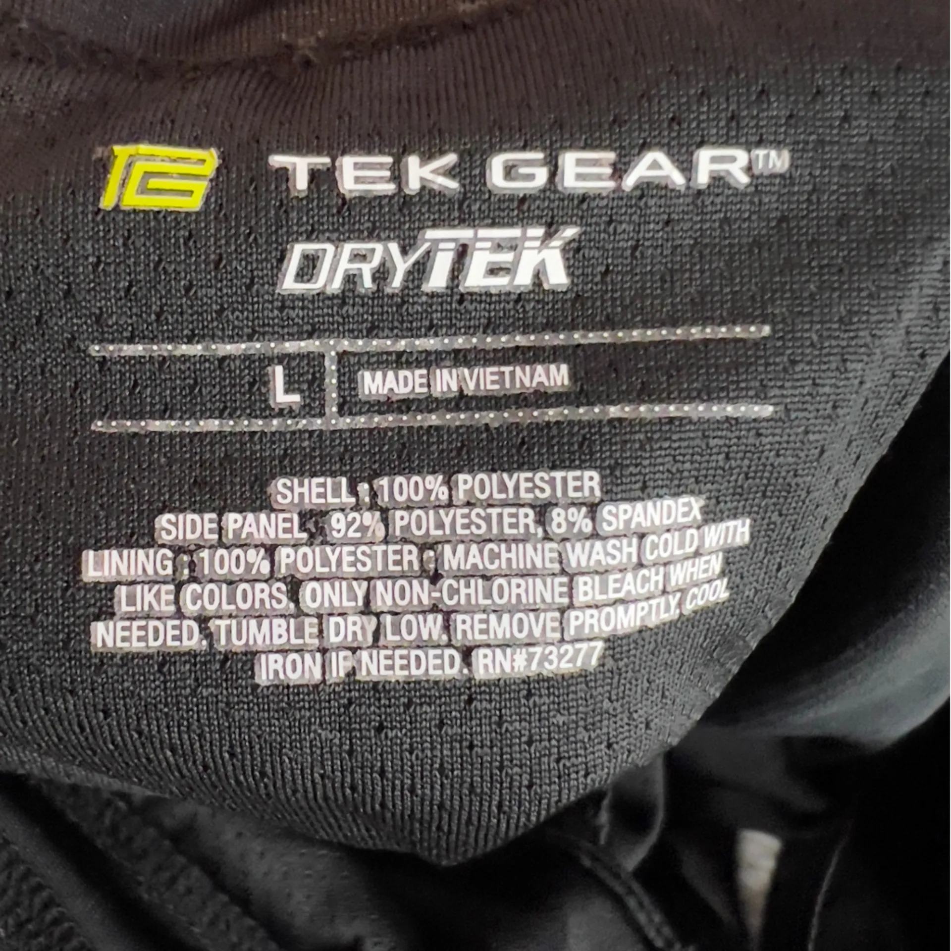 Tek Gear Dry Tek Size Large Black Gray White Shorts With Liner - Image 4