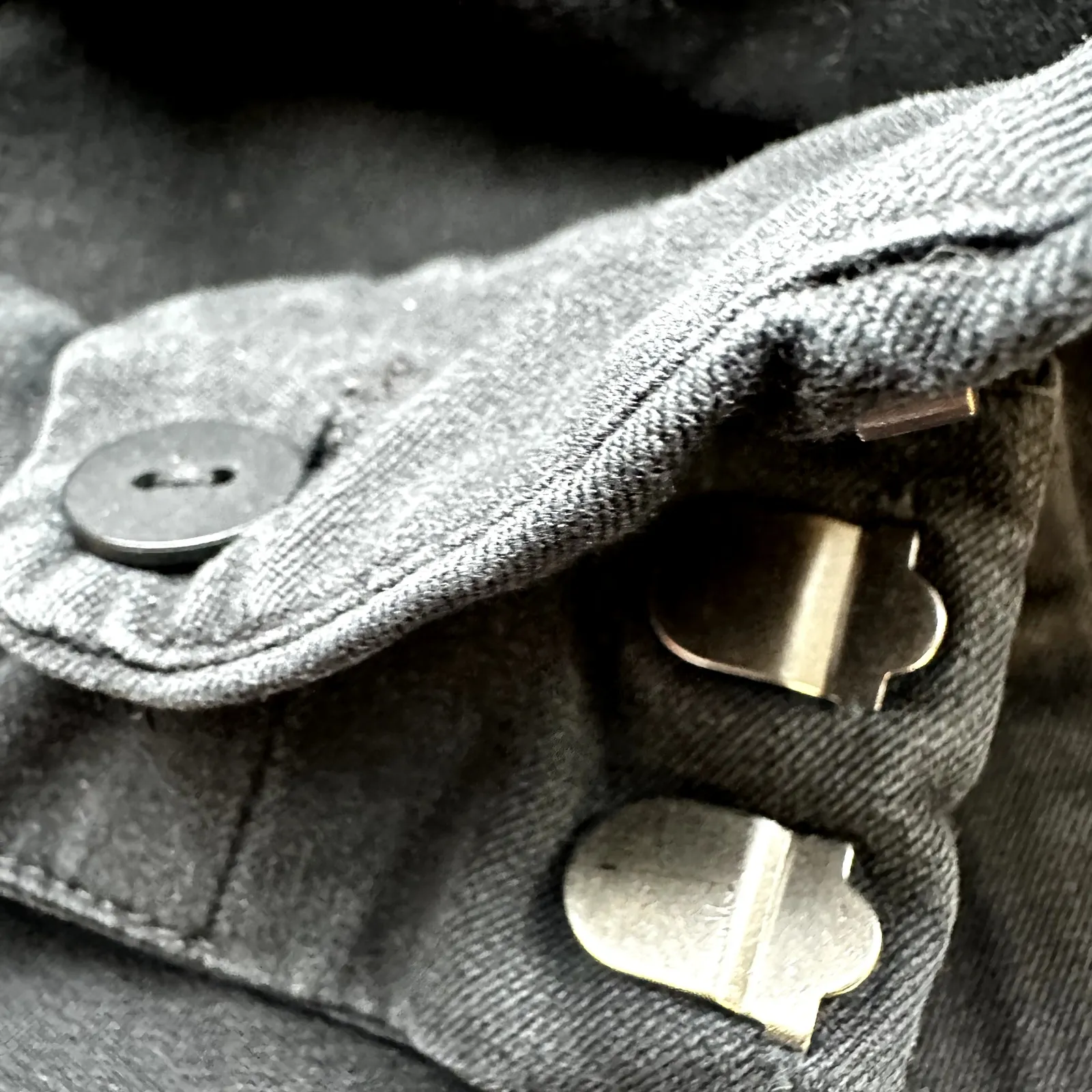 Eileen Fisher Organic Cotton Twill Trouser Slim Ankle Pockets Black 12 34x27 - Image 4