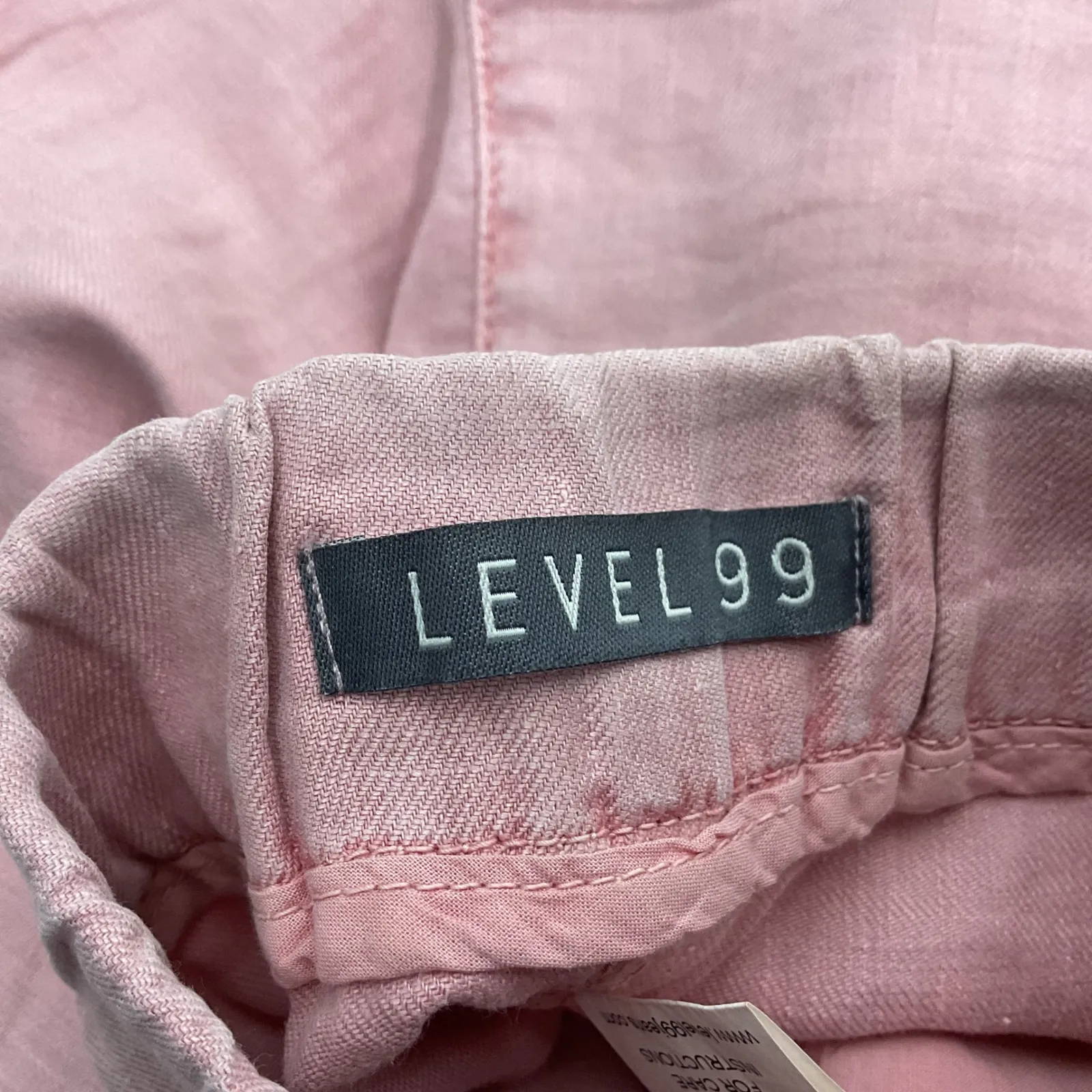 Level 99 Womens Size 26 Pink Starfish Linen Tencel‎ Casual Shorts - Image 6