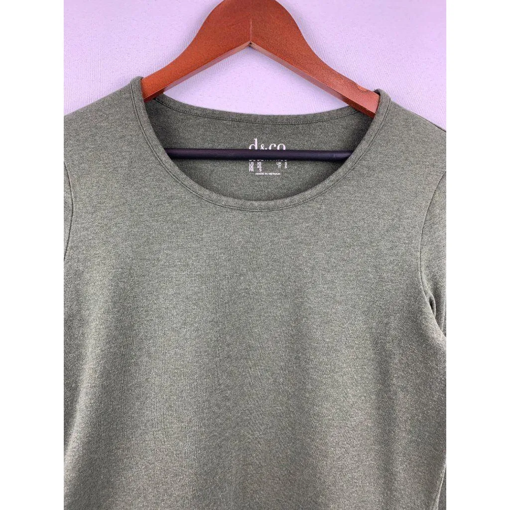 D&Co Essentials Green Long Sleeve Crewneck Top S - Image 2