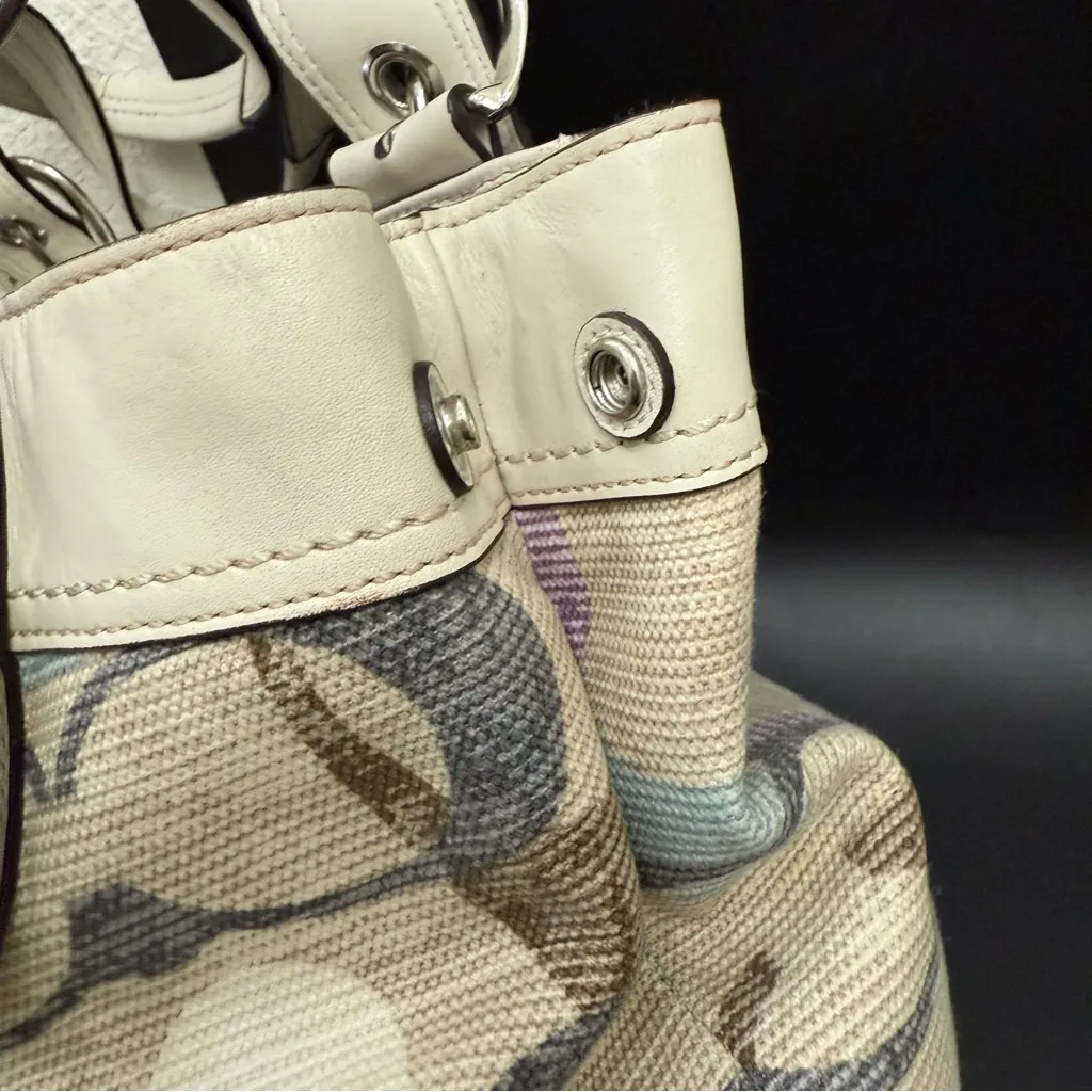 COACH 16591 Soho Linen Op Art Tote Multicolored Jacquard Canvas Shoulder Bag - Image 13