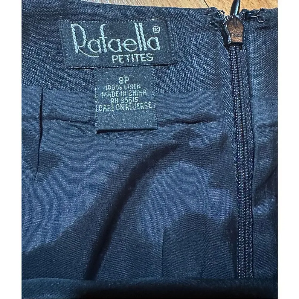 Rafaella womens vintage black 100% linen pencil skirt sz 8P - Image 3