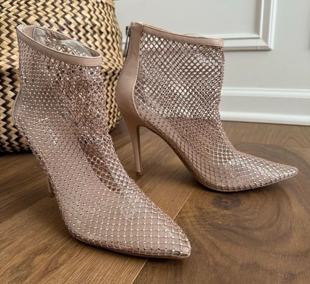 NWOT Charles David AfterHours Blush Rhinestone Stiletto Heels Booties 11 - Image 1