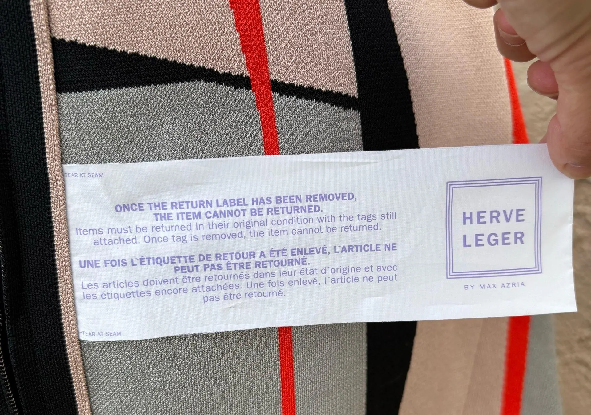 Herve Leger Cameron Engineered colorblock jacquard A-line dress size medium NWT - Image 9