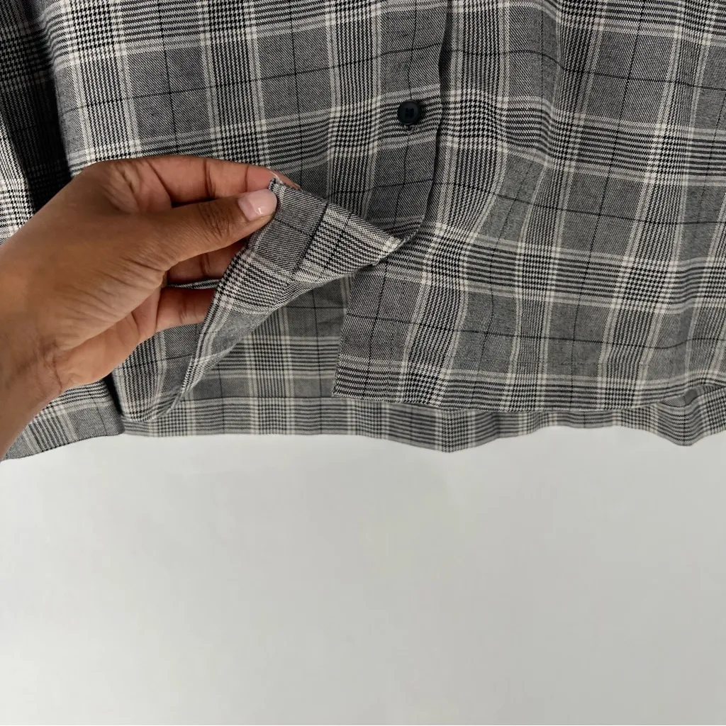 Madewell‎ Plaid Westlake Shirt Button Front Grey Menswear Plaid Size XXS - Image 7
