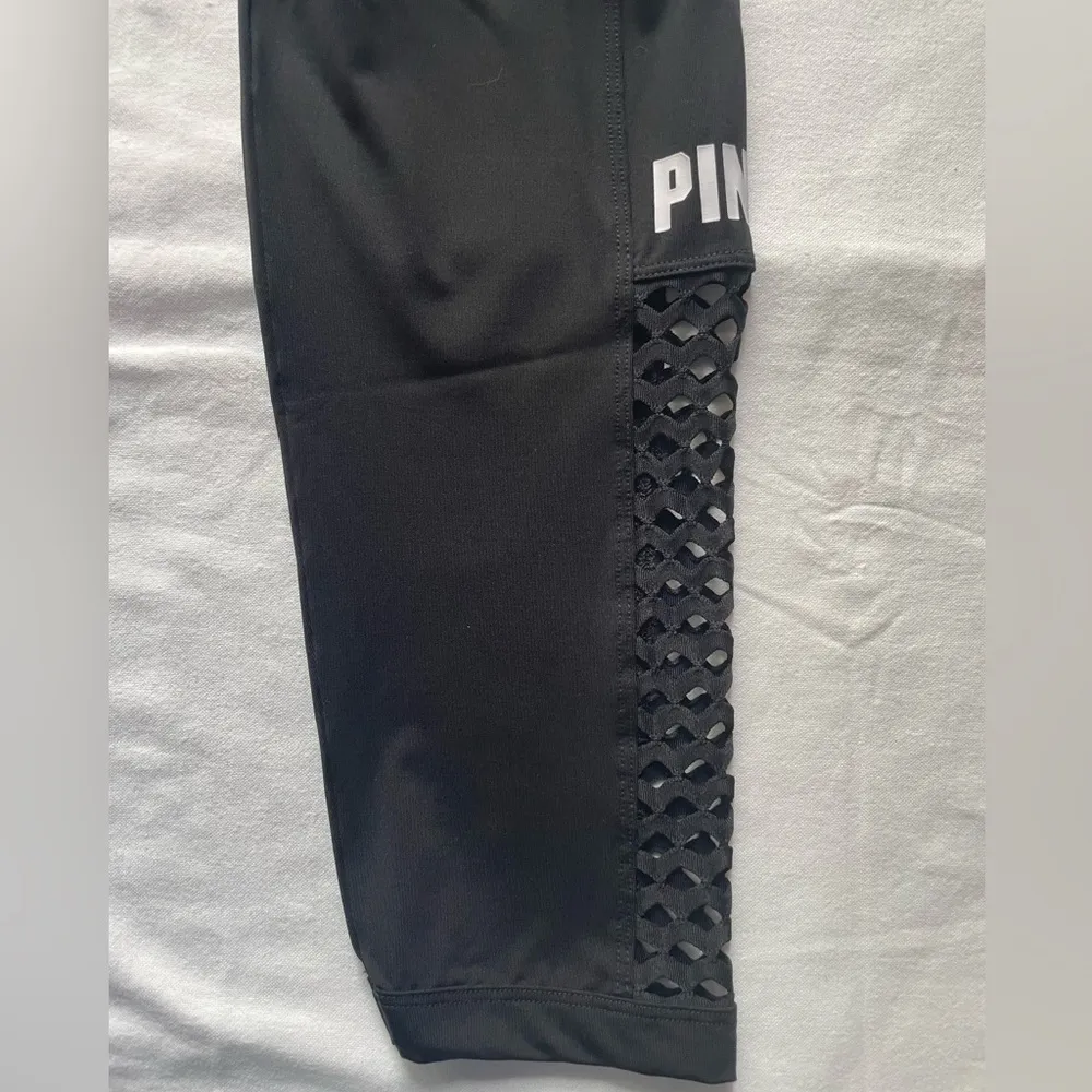 PiNK Victorias Secret Ultimate Black & Blush w Diamond Cutout Leg Design Size L - Image 8