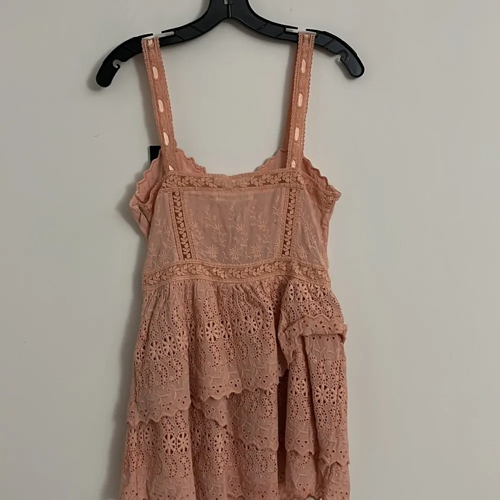 NWT LOVESHACKFANCY Caro tiered broderie anglaise chiffon mini dress - Image 9