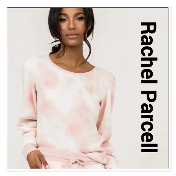 RACHEL PARCELL Sweatshirt Pink Tie Dye Super Soft size small - Image 2