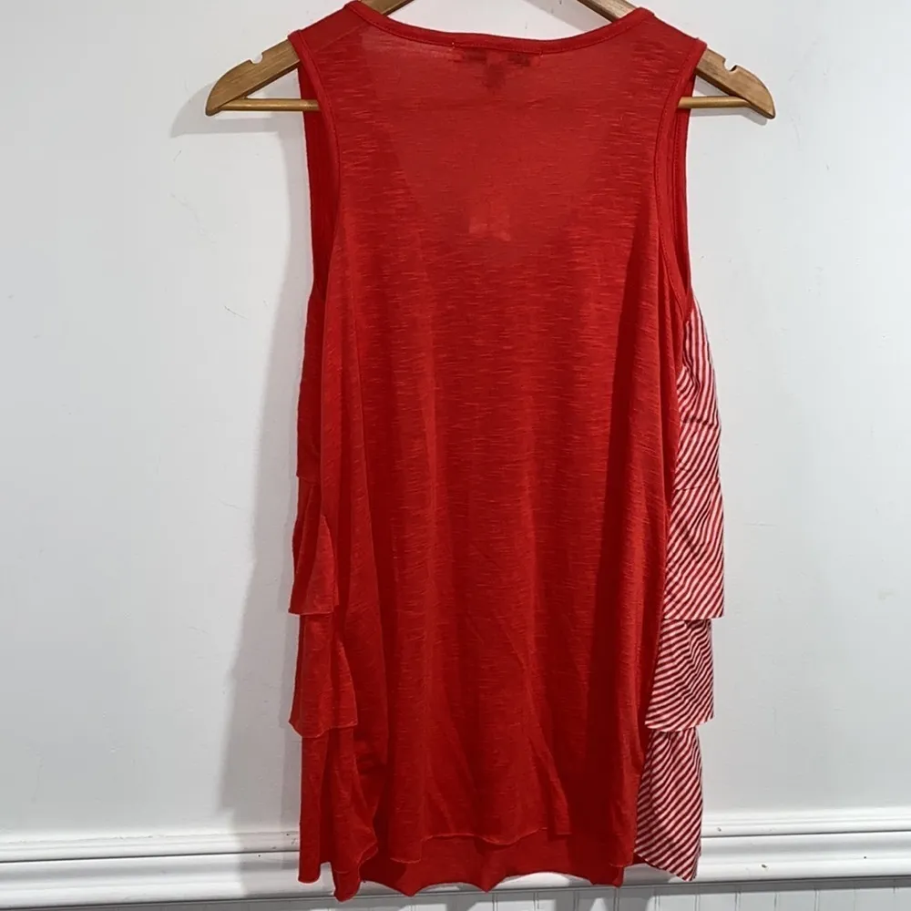 French Laundry blouse tank top layered raw hem diagonal asymmetrical‎ layers NEW - Image 4