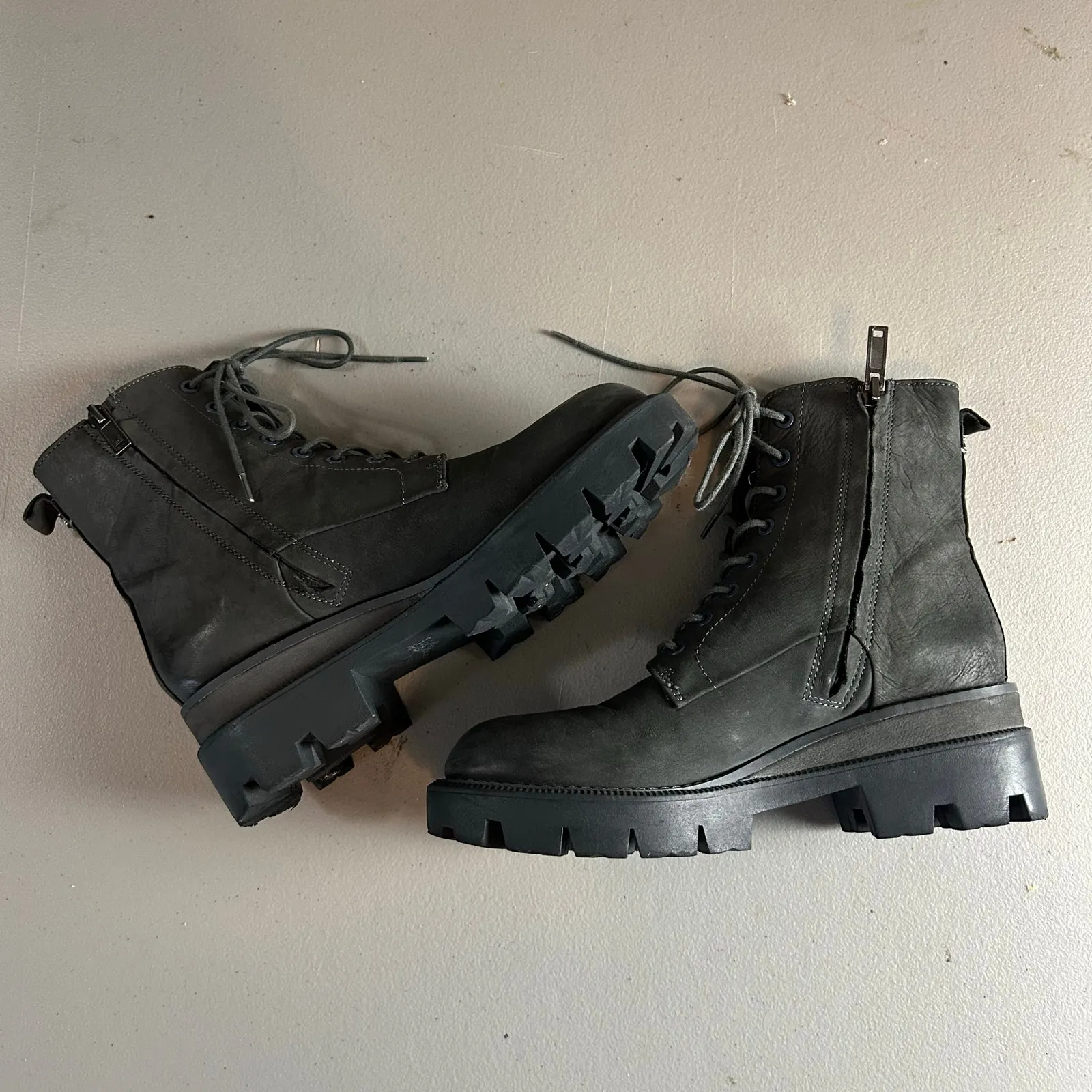 Sam Edelman Garret Platform Combat Boot Size 7 Moonlight Grey Leather - Image 7