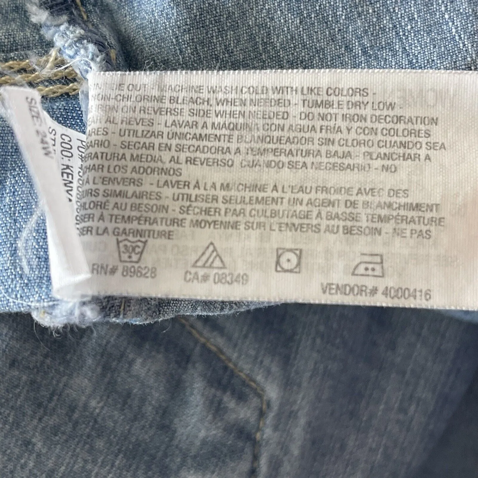 Gloria Vanderbilt SZ 24W Rachel Bermuda Jean Shorts Stretch Hi-Rise Light Wash - Image 7