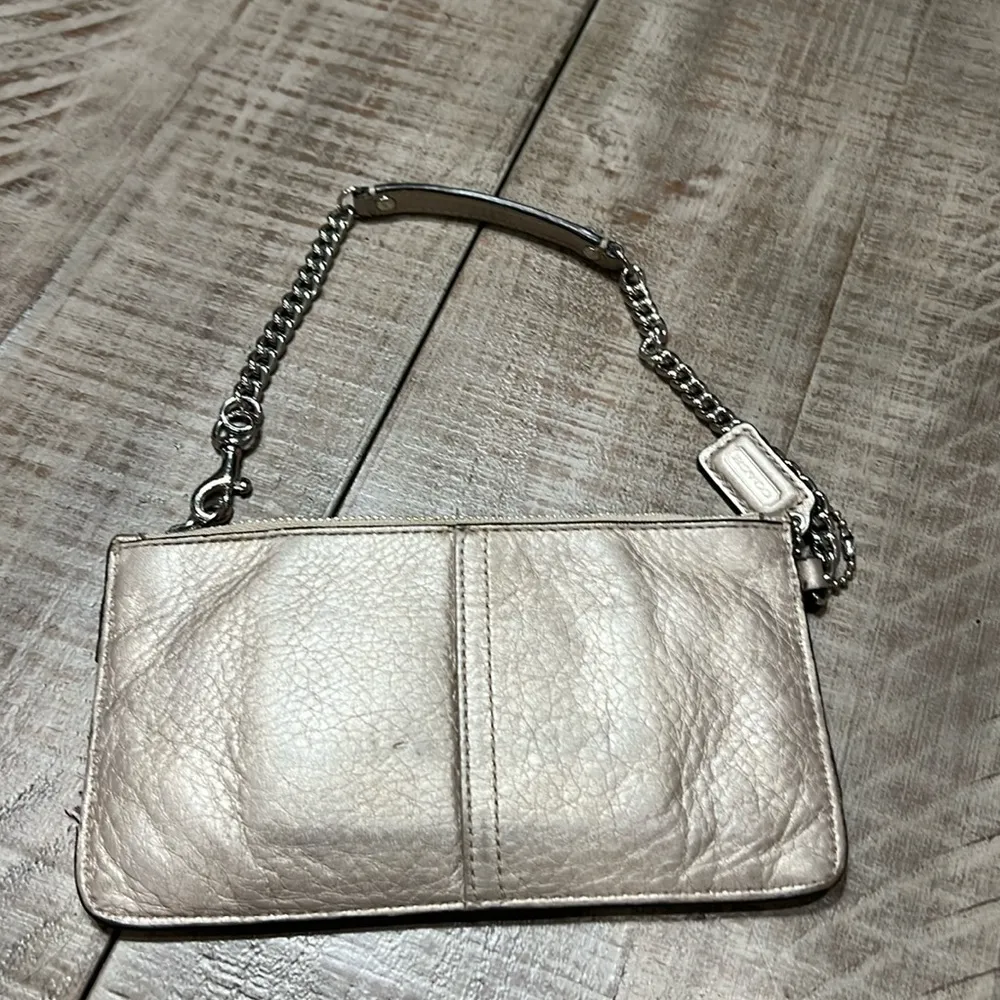 Coach small metallic gold/champagne wristlet VGUC - Image 2