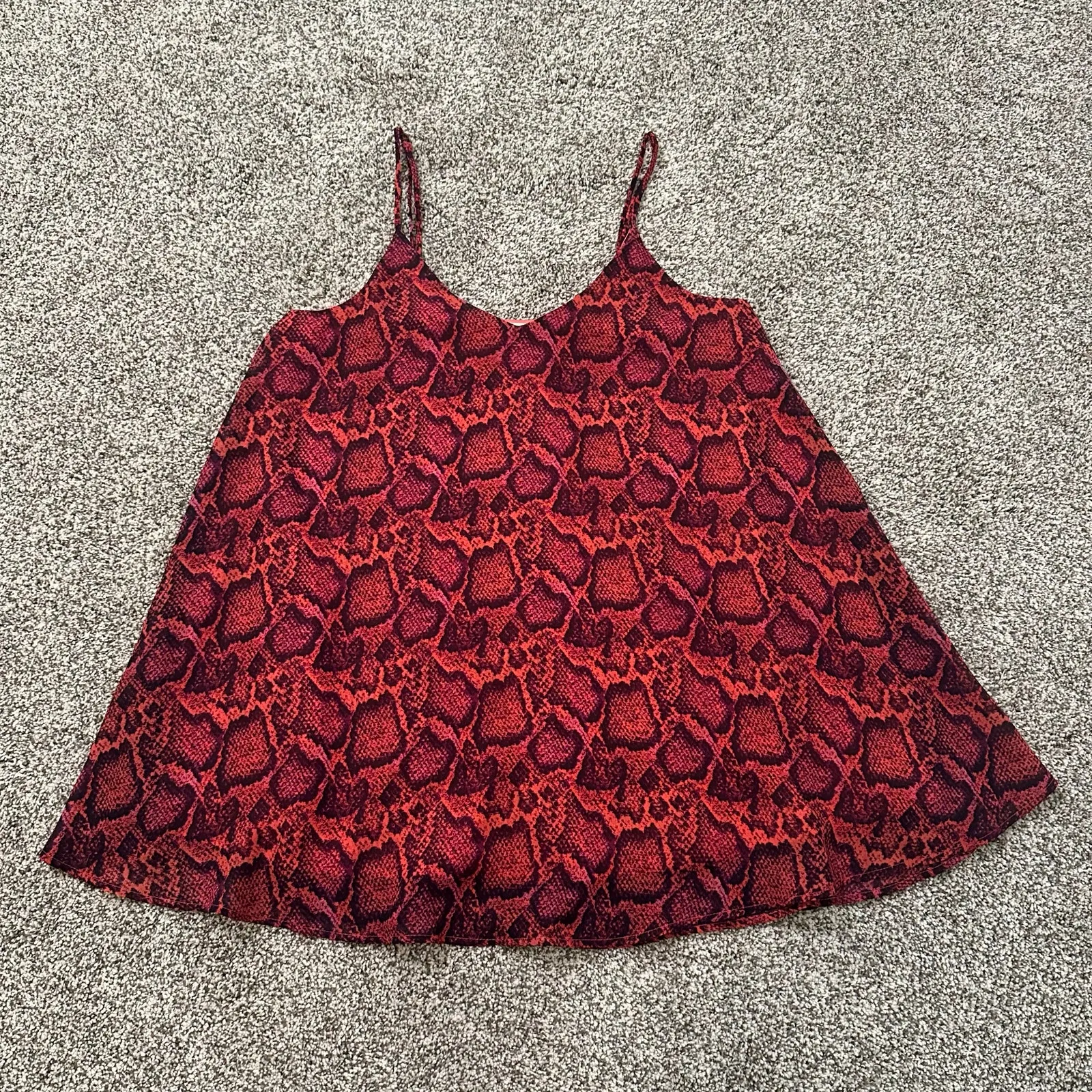 Show Me Your Mumu Circus red & orange snakeskin mini dress size S - Image 5