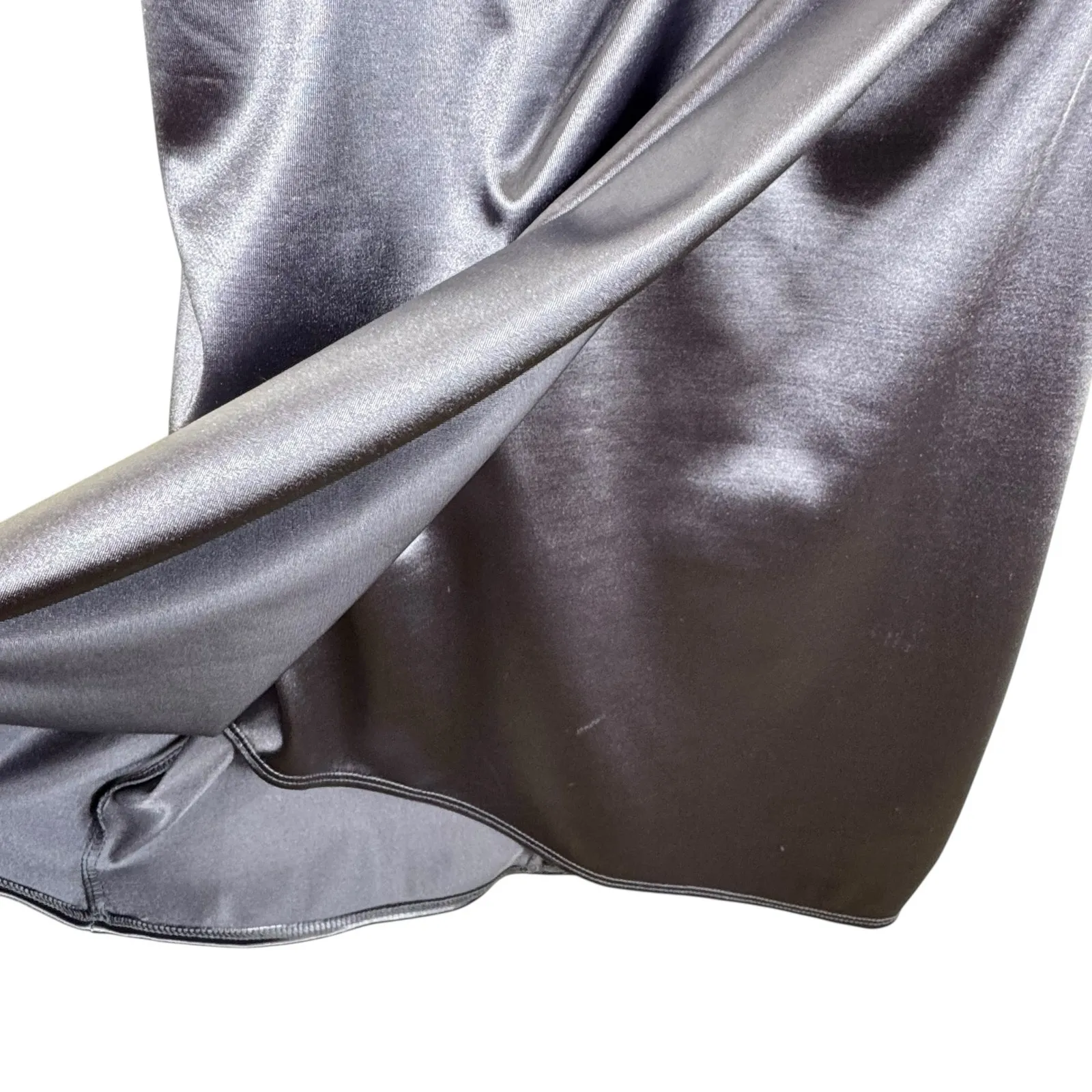 Lulus Purple Satin Sweetheart Neckline Spaghetti Strap Faux Wrap Mini Dress Sz M - Image 6