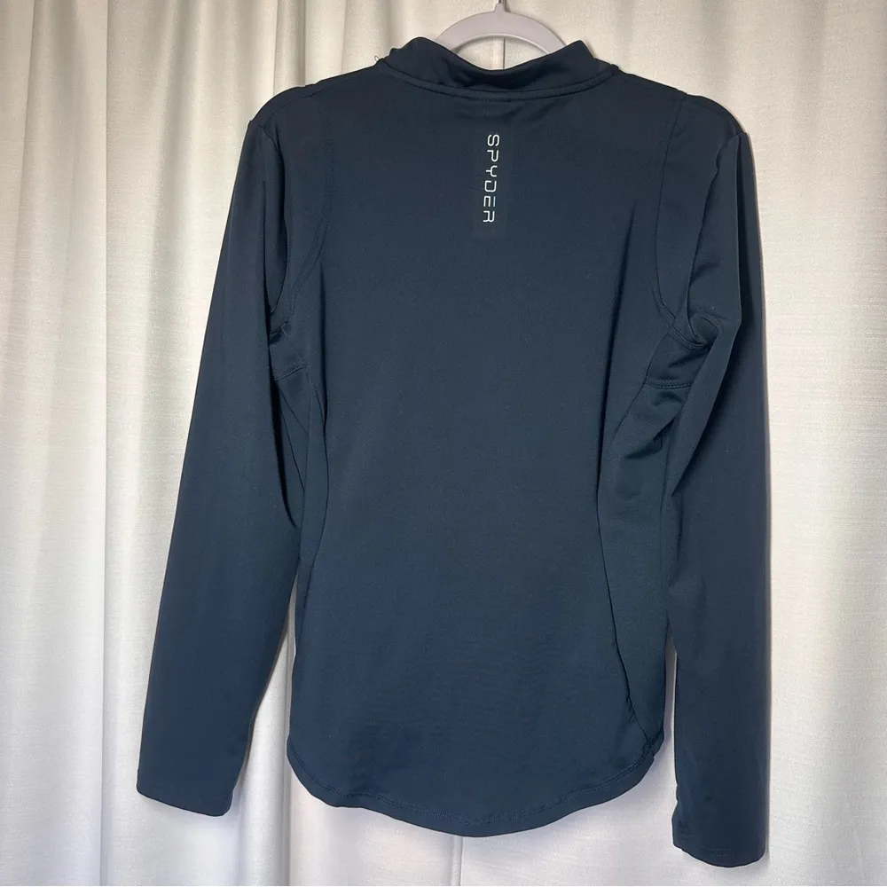 Spyder Active Navy 1/2 Zip Long Sleeve Pullover Women's Sz L Hiking Outdoor Golf - Image 10