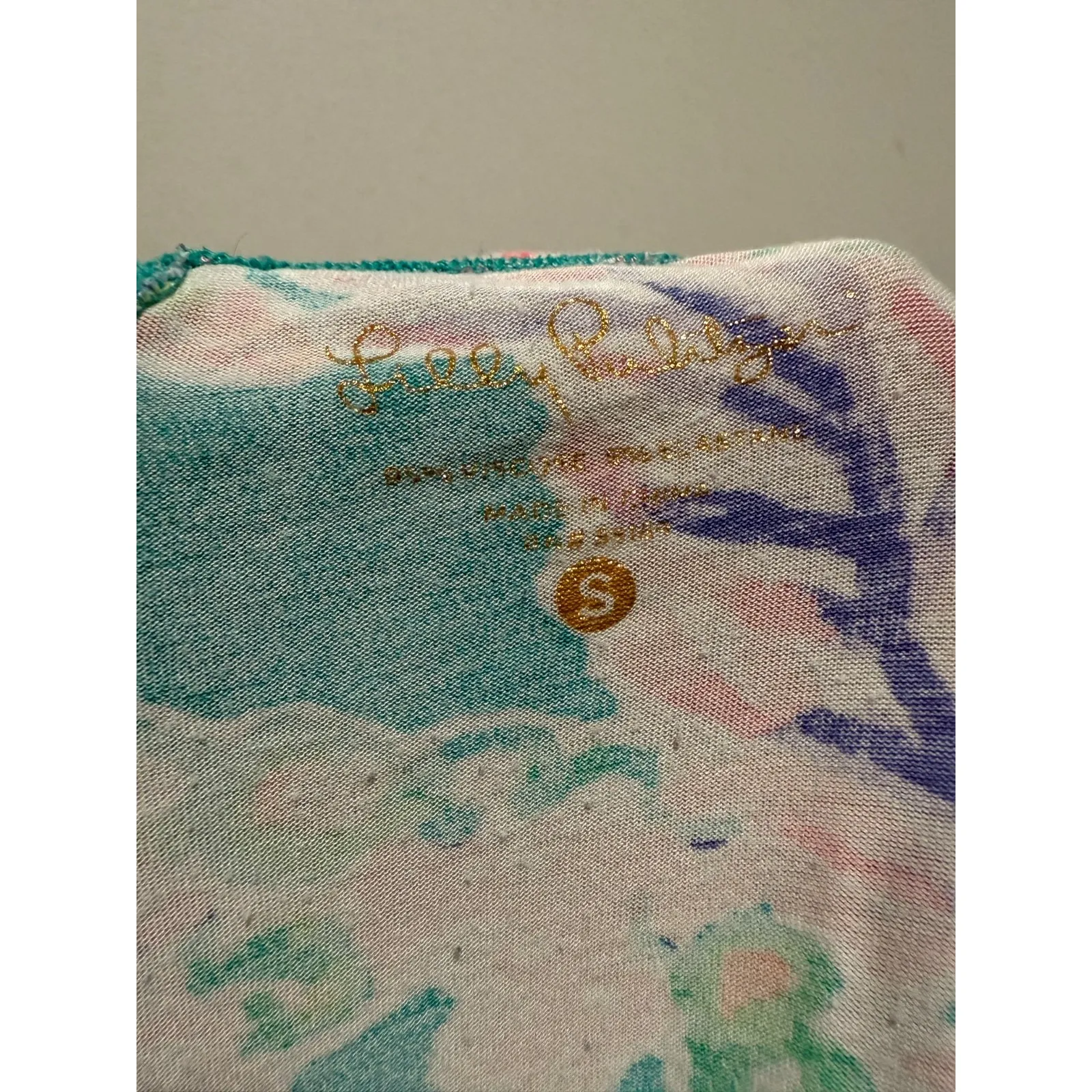 Lilly Pulitzer Colorful Pajama Shorts Womens Sz S Floral Blue Pink Green Resort - Image 3