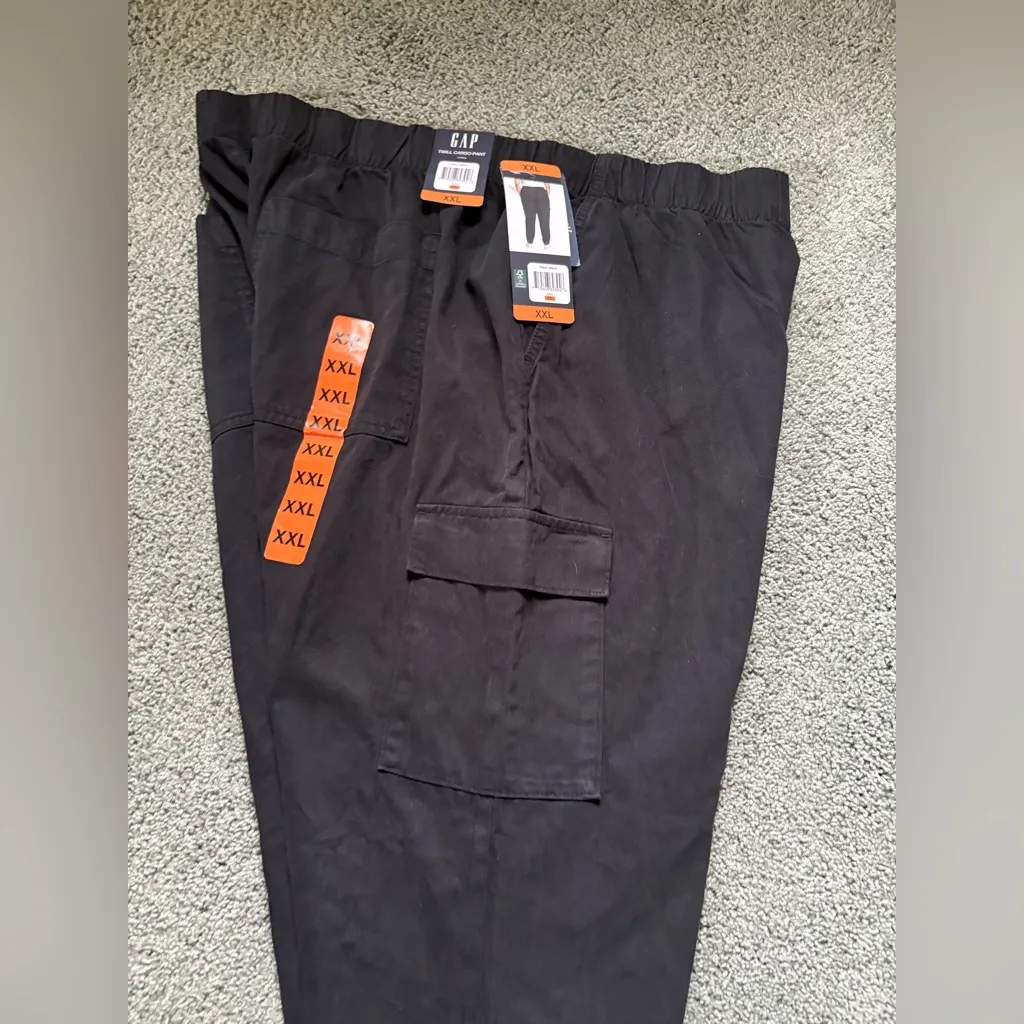 GAP Twill Cargo Pants Black Womens Size XXL NWT Pull On Pockets - Image 12