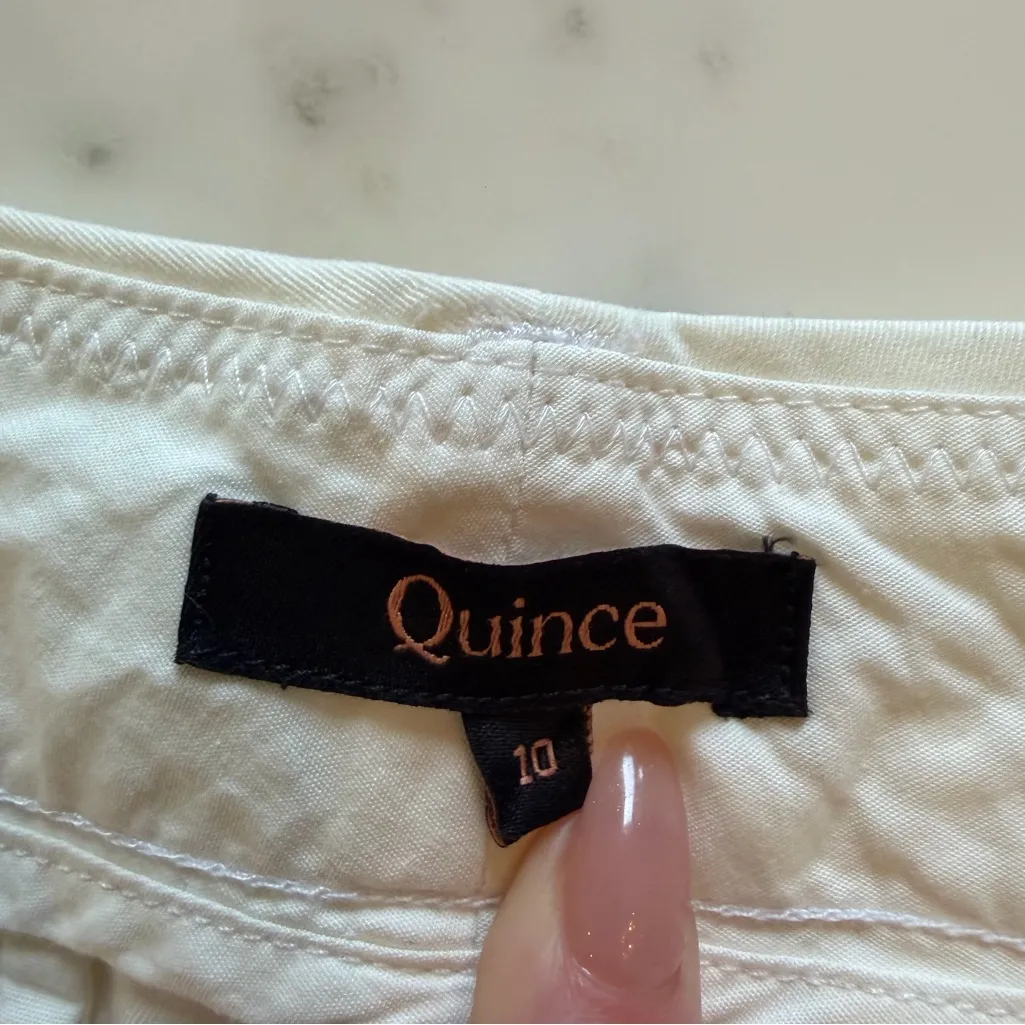 NWT Quince 9" Organic Cotton Bermuda Chino‎ Short in Ivory White Women's Sz 10 - Image 5