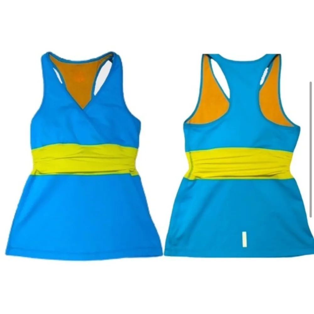 ZELLA SNATCH Cinched Waist Vintage V Neck Athletic Racerback Workout Bodycon XS - Image 2