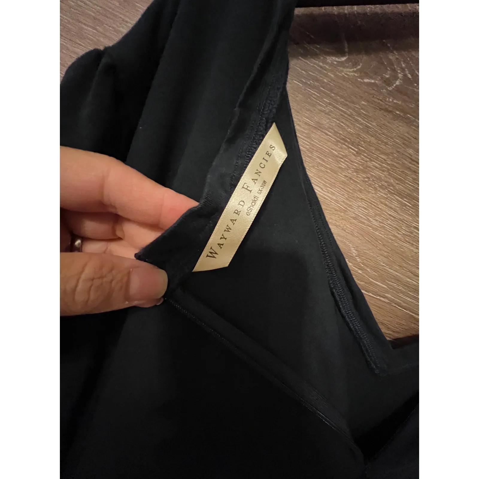 Wayward Fancies Eshakti size 6X 36 w plus long dress embroidered comfy navy blue - Image 8