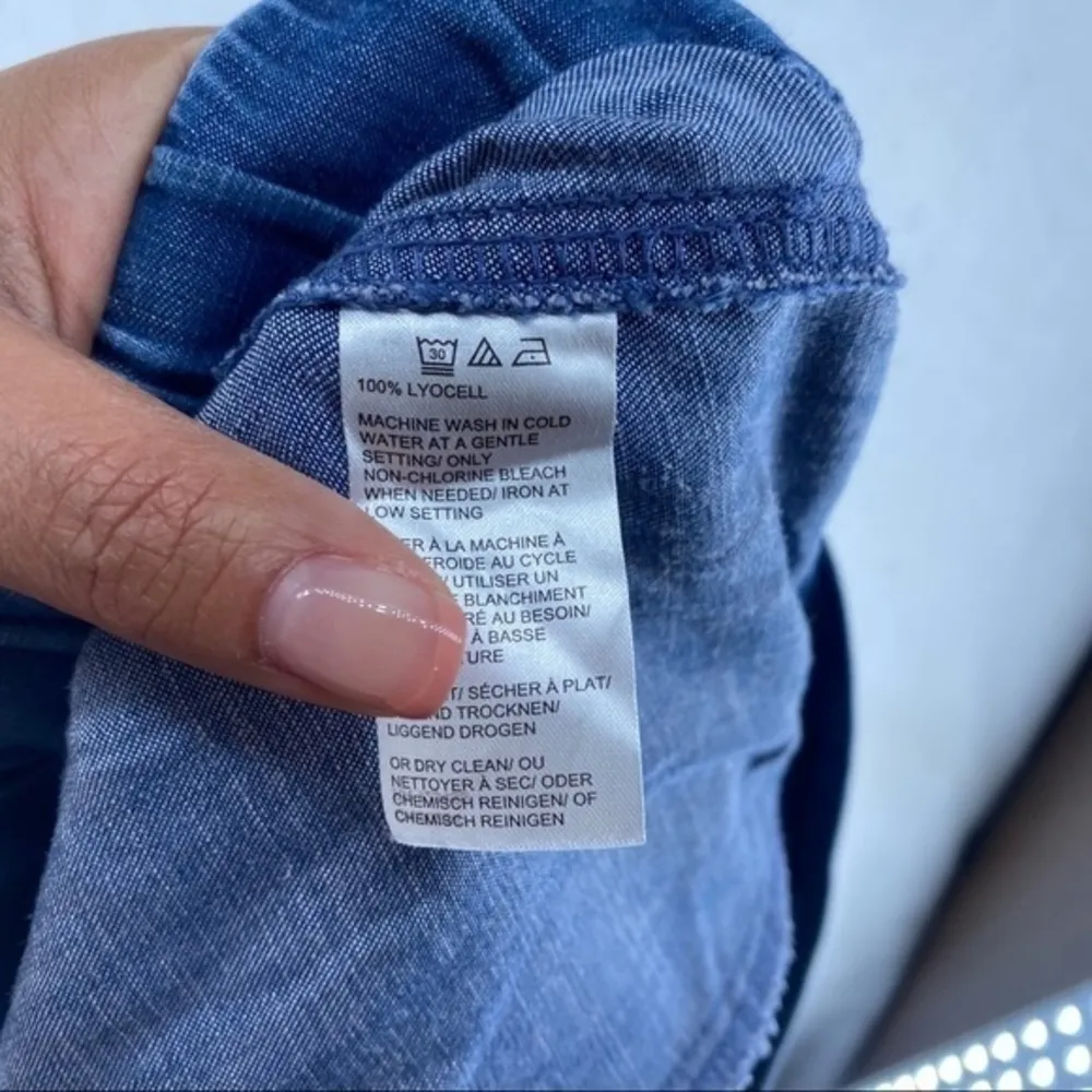 Lord & Taylor Belted‎ Chambray Pant Blue Size XS - Image 8