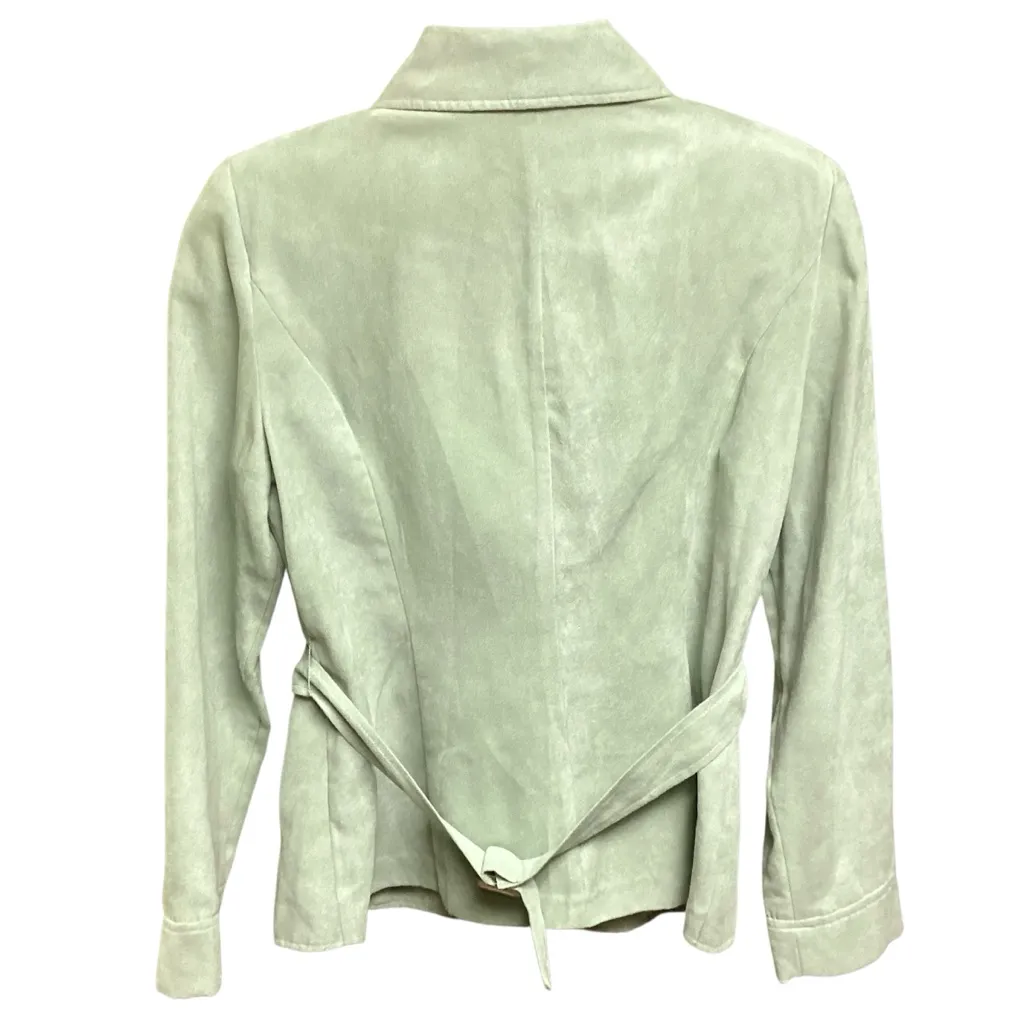 Studio I Studio 1 Sage Green Button Up Jacket With Belt Size 8 - Image 8