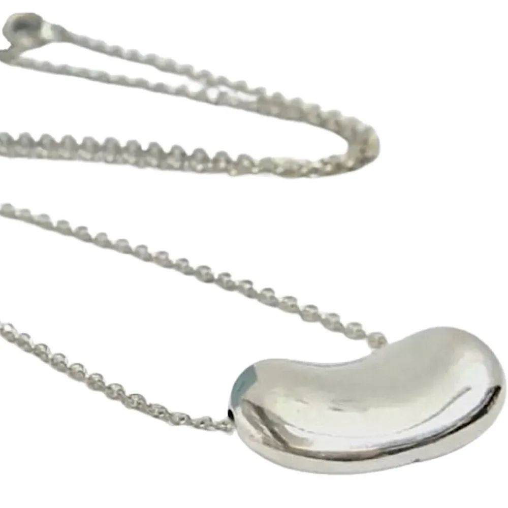 Elsa PERETTI Sterling Silver Large Bean Pendant and Chain Necklace - Image 13