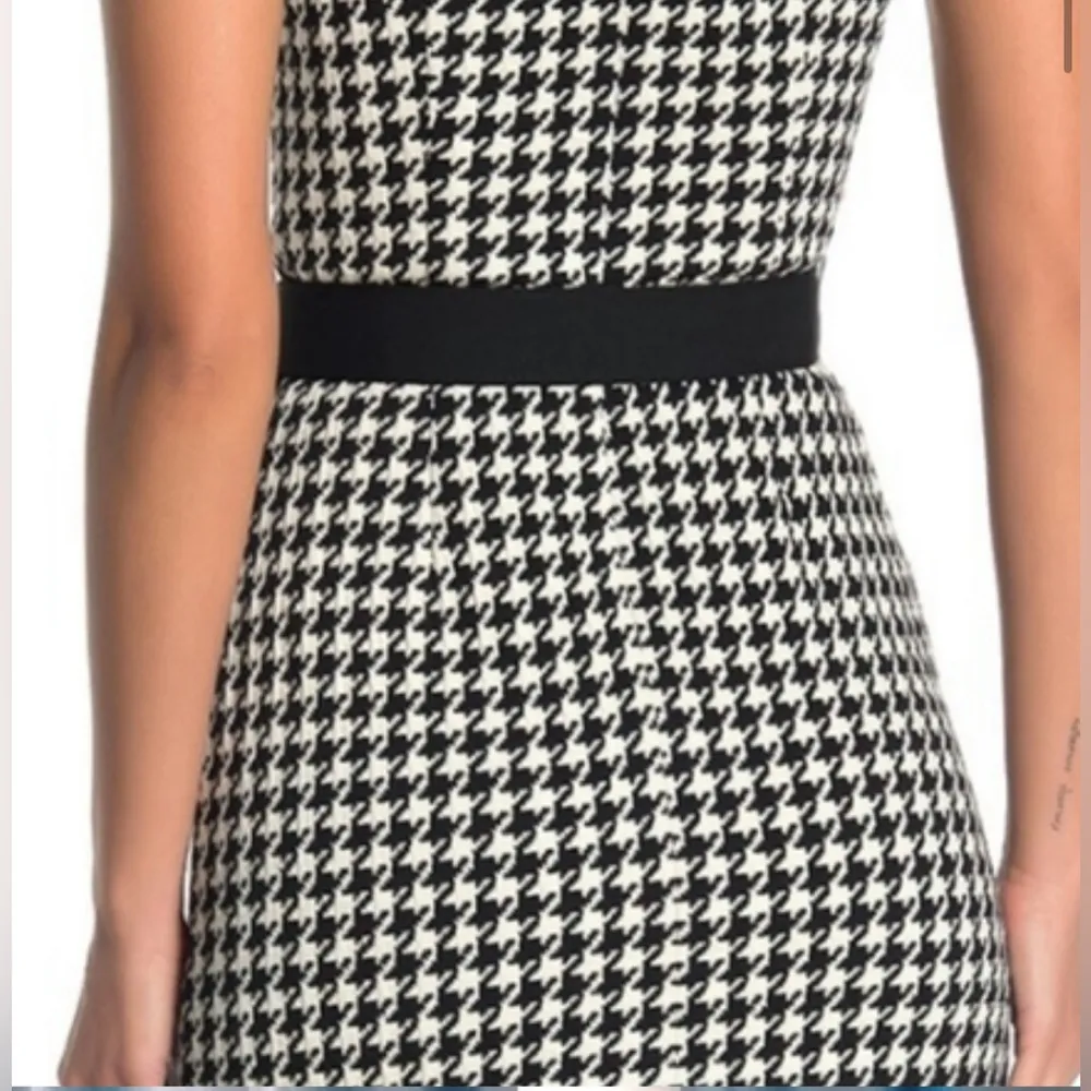 Maggy London Houndstooth Belted Flounced Sheath Dress Size 12P NWT - Image 5