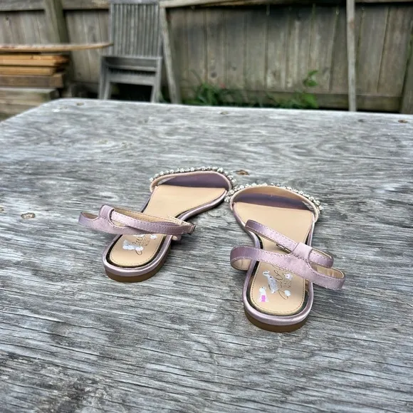 Badgley Mishka Daria Pearl and Crystal Flat Sandals Pastel Pink‎  size 6.5 - Image 7