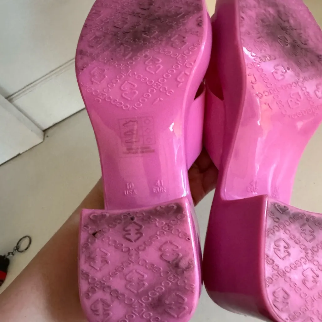 Jeffrey Campbell Bubblegum platform sandals in pink size 10 - Image 11