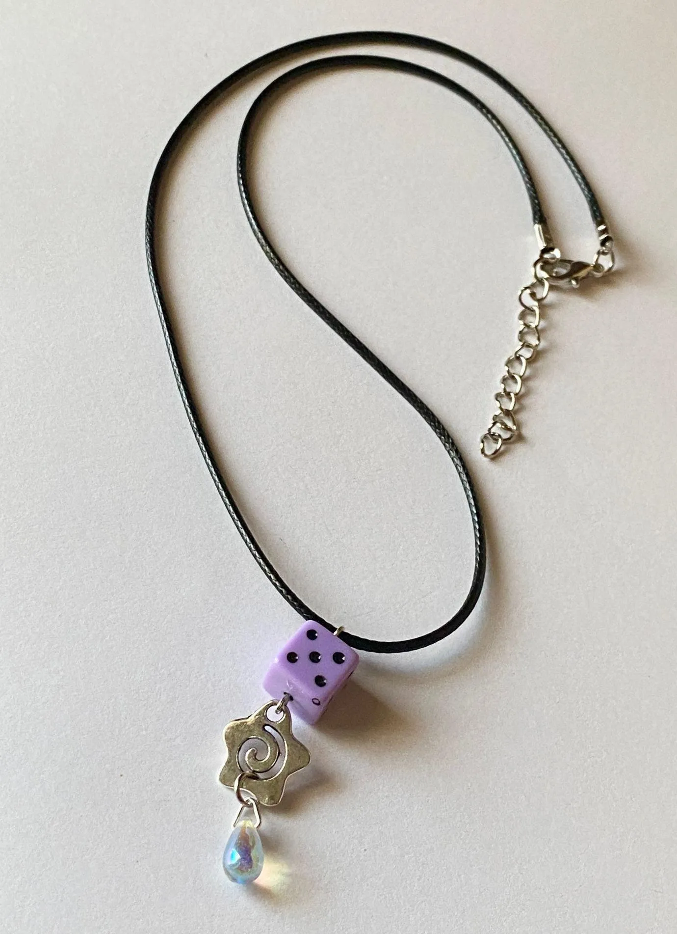 grunge y2k cyber cute star swirl & dice necklace💫🌀🎲 - Image 5