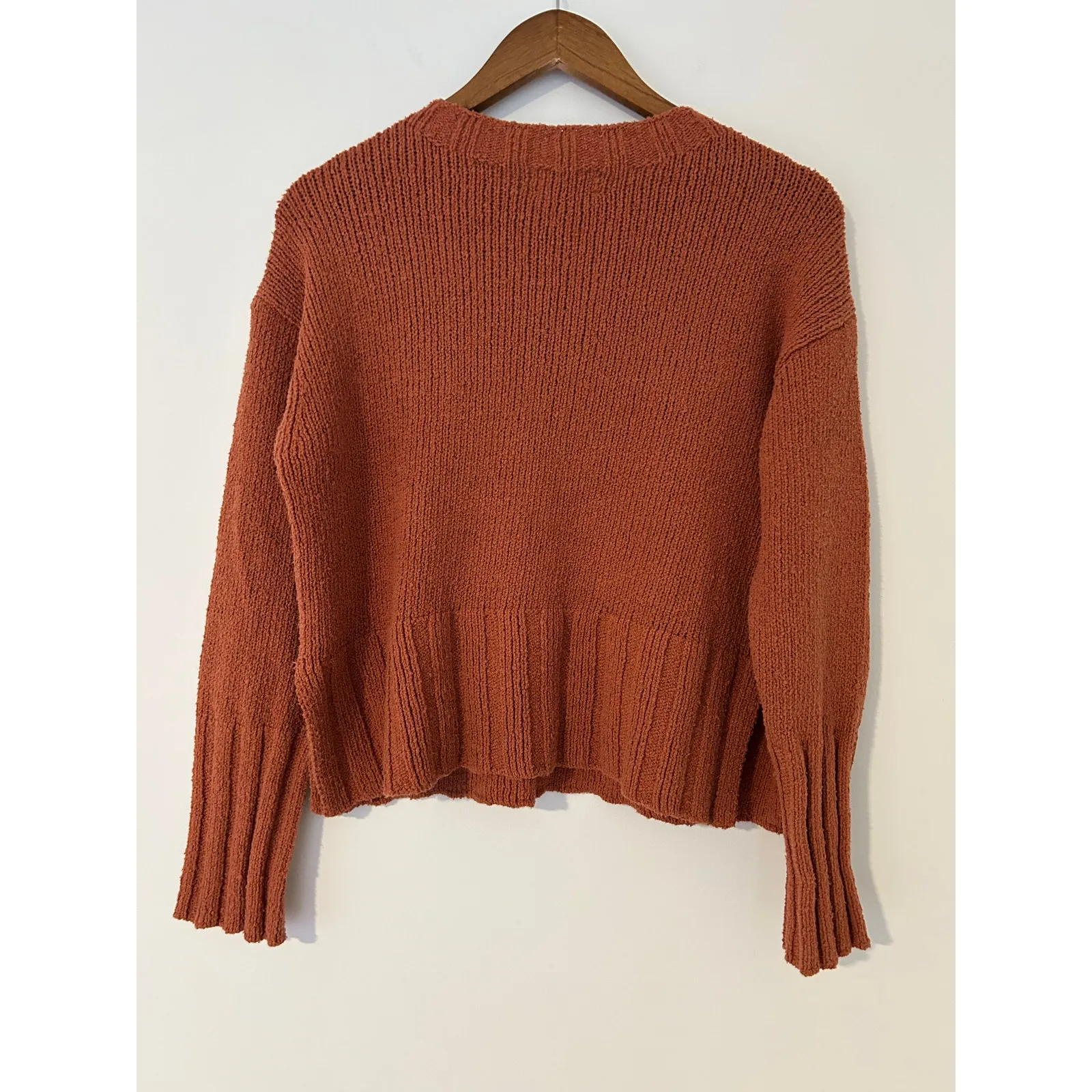 NWT J Crew Marina Sweater Textured Cotton bBend Rust Orange Toasted Paprika XS - Image 8