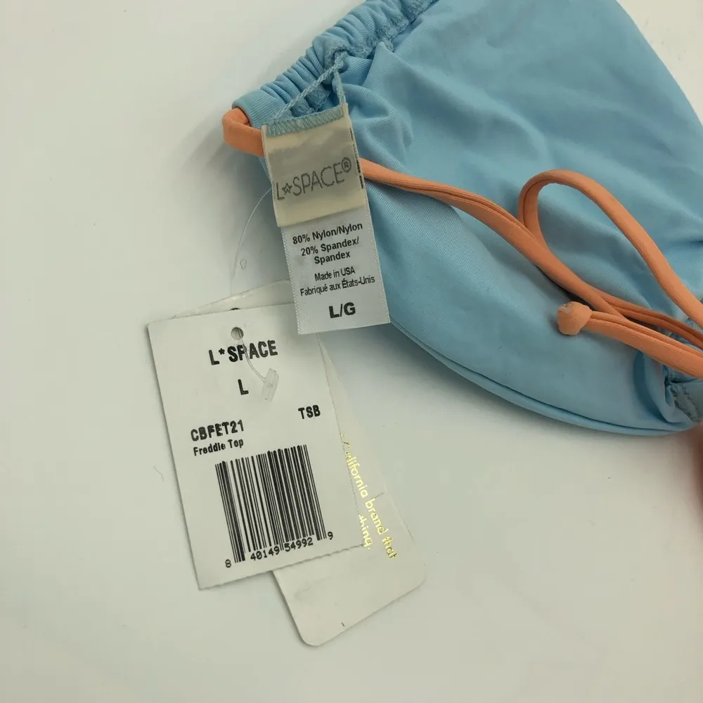 NWT L*Space Orange and Blue Bikini Set Top L / Bottoms M - Image 9