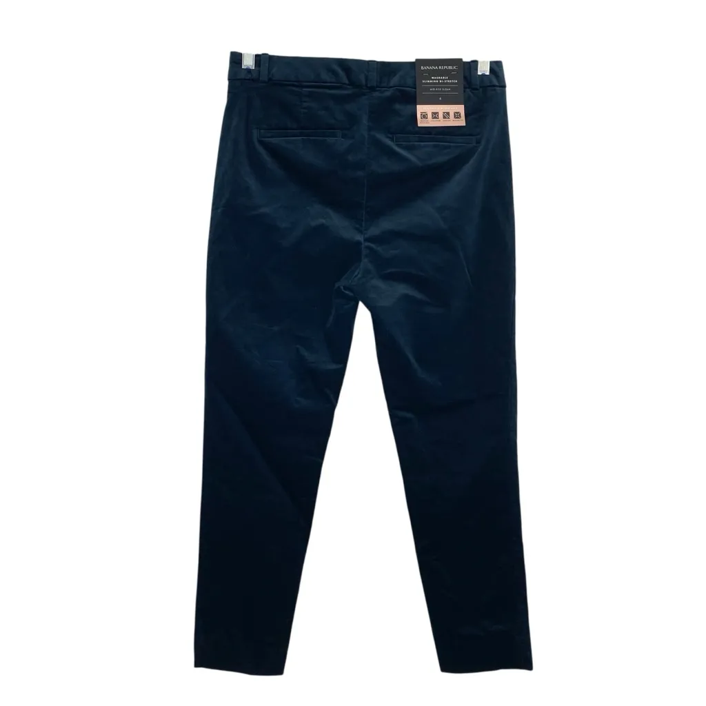 Banana Republic Women's Mid Rise Sloan Navy Blue Velvet Ankle Pants New - Image 7